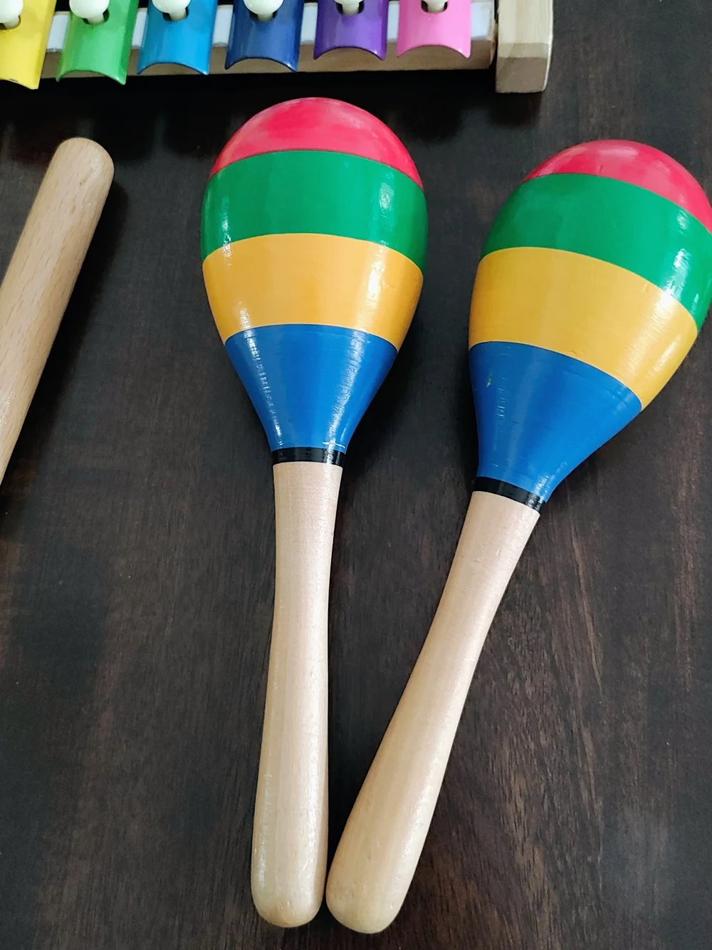 Colorful Rainbow Xylophone & Maracas Music Set for Kids